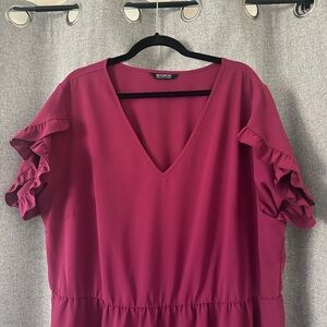 BloomChic Women's Maxi Dress in Burgundy